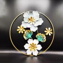 Imported Premium Quality Metal Flower Round Shape Floral Cut Wall Hanging