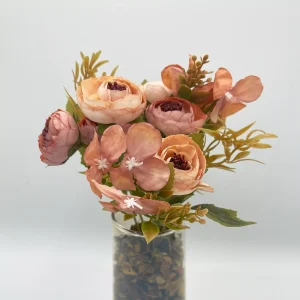 Glass Flower Pot with Flower