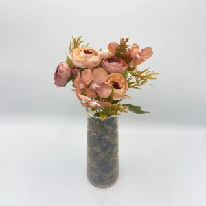 Glass Flower pot with flower