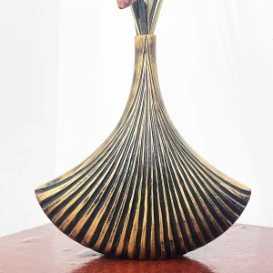 Exquisite Black & Golden Vase for Table Decor