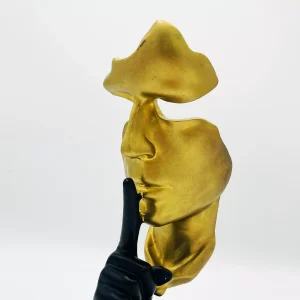 Silent Thinker Face Ceramic Sculpture